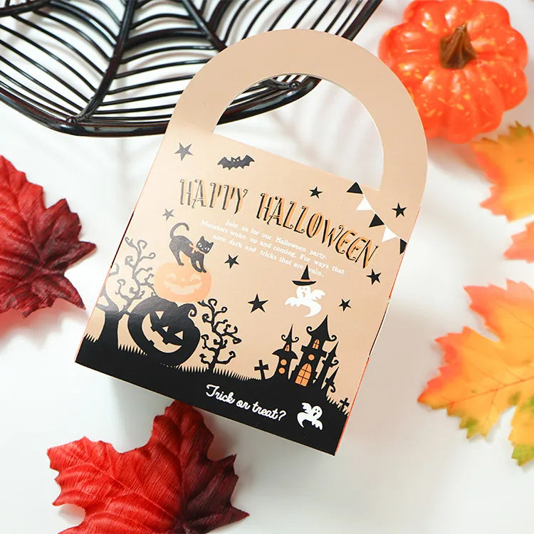 Halloween Candy Bag Handheld Paper Gift Wrapping Box Spooky Design 4