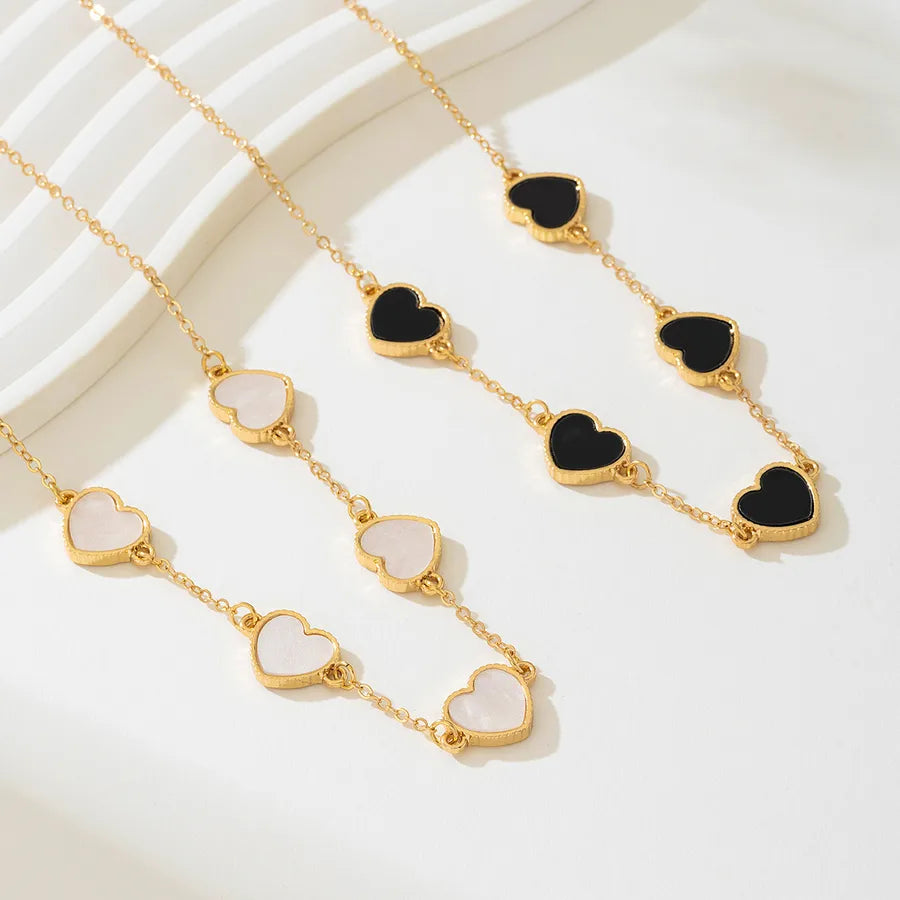 Women's Shell Heart Station Choker Necklace - View 2 | Hensley London