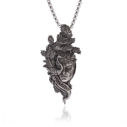Unisex Retro Cartoon Character Necklace Silver Alloy 7