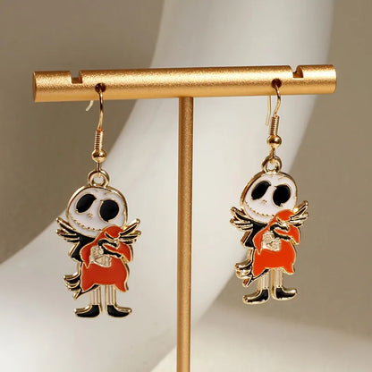 Women's Halloween Jewelry Set Skull Design Zinc Alloy Necklace and Earrings 10