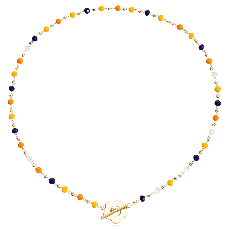 Women's Crystal Bead Flower Toggle Choker - View 14 | Hensley London