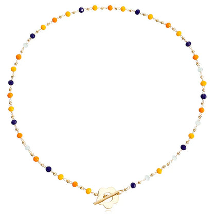 Women's Crystal Bead Flower Toggle Choker - View 14 | Hensley London