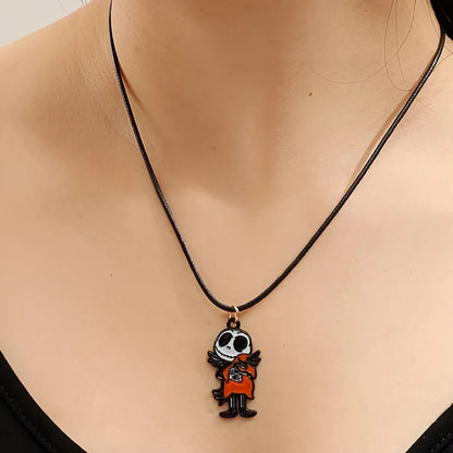 Women's Halloween Jewelry Set Skull Design Zinc Alloy Necklace and Earrings 8