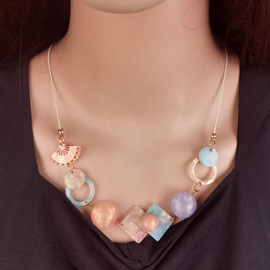 Women's Pendant Necklace Pink Acrylic Geometric Sweet Style 1
