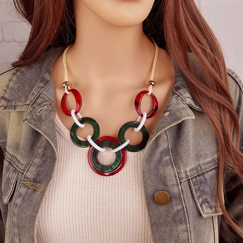 Women's Pendant Necklace Geometric Acrylic Fashion Jewelry 6