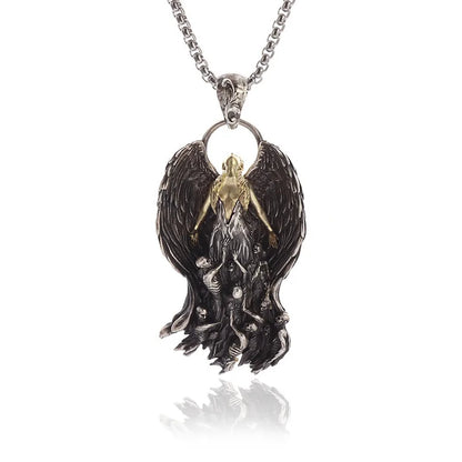 Unisex Retro Cartoon Character Necklace Silver Alloy 18