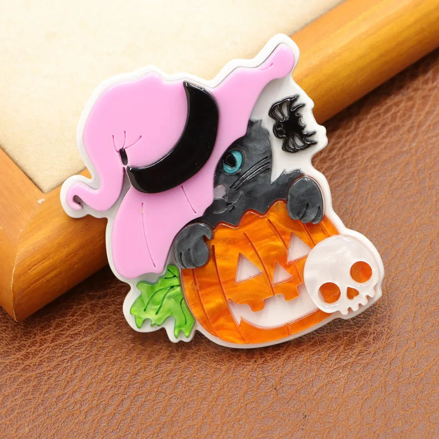 Women's Cat Brooch Pin Black Acrylic Animal Design 6