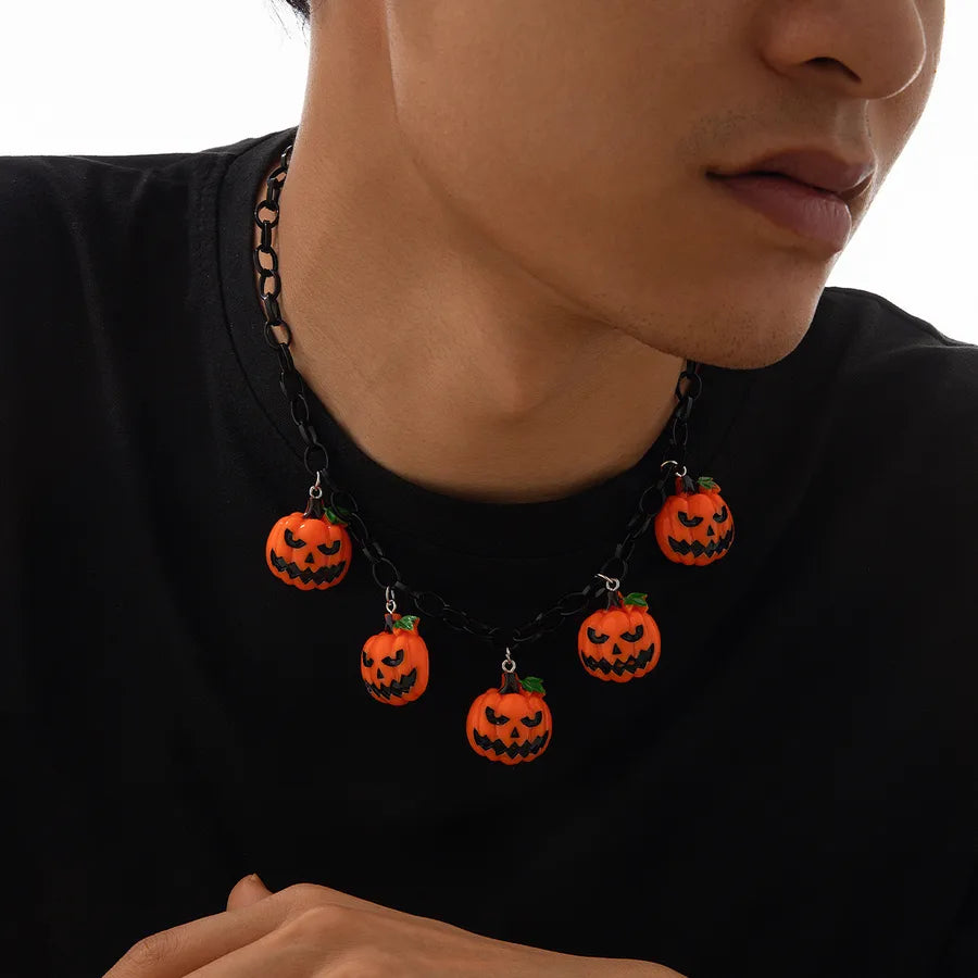 Men's Necklace Pumpkin Head U-Shape Plastic Iron Hip-Hop Style 2