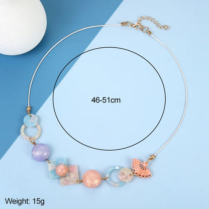 Women's Pendant Necklace Pink Acrylic Geometric Sweet Style 5