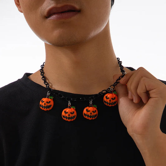 Men's Necklace Pumpkin Head U-Shape Plastic Iron Hip-Hop Style 1