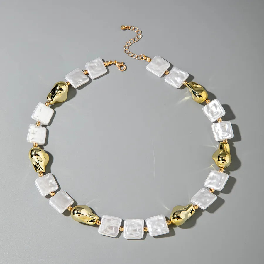 Women's Pearl Necklace and Earring Set White Imitation Pearl Geometric Design 5