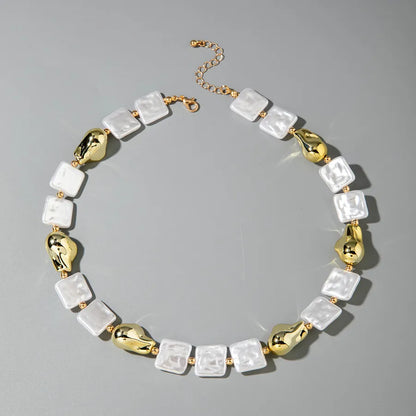 Women's Pearl Necklace and Earring Set White Imitation Pearl Geometric Design 5