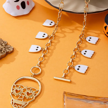 Women's Skeleton Ghost Necklace Silver Zinc Alloy Unique Jewelry 3
