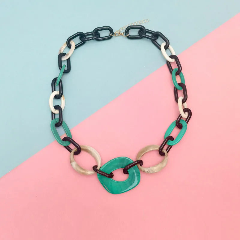 Women's Necklace Geometric Pattern Handmade Acrylic 2