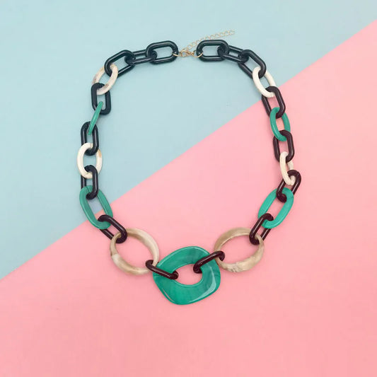 Women's Necklace Geometric Pattern Handmade Acrylic 2