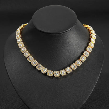 Women's Iced Out Crystal Tennis Chain Necklace - View 4 | Hensley London