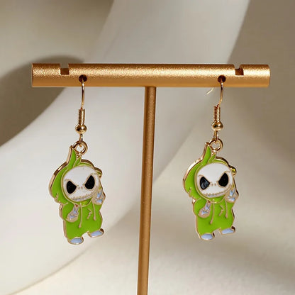Women's Skull Earrings Set Black Alloy Halloween Jewelry 9