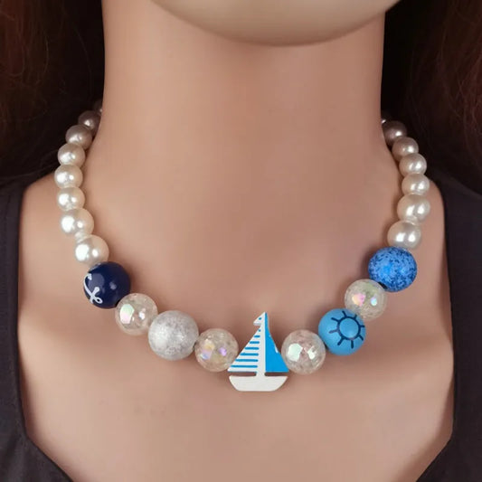 Women's Pendant Necklace White Imitation Pearl Geometric Design 1