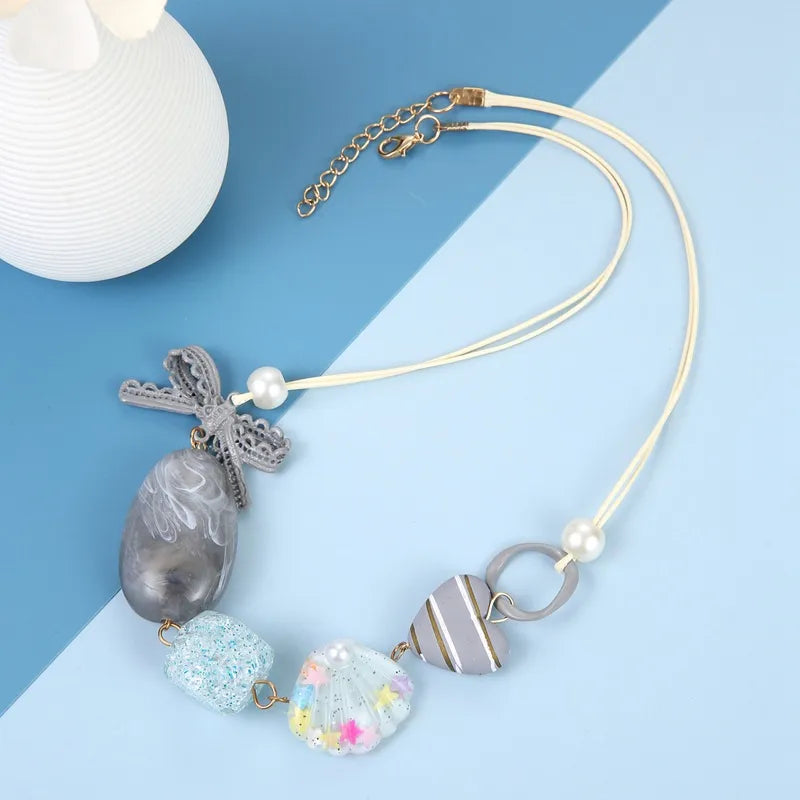 Women's Pendant Necklace Retro Beaded Shell Handmade Bohemian 4