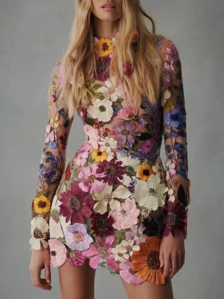 Women's Floral Maxi Dress Green Eco-Friendly Polyester 4