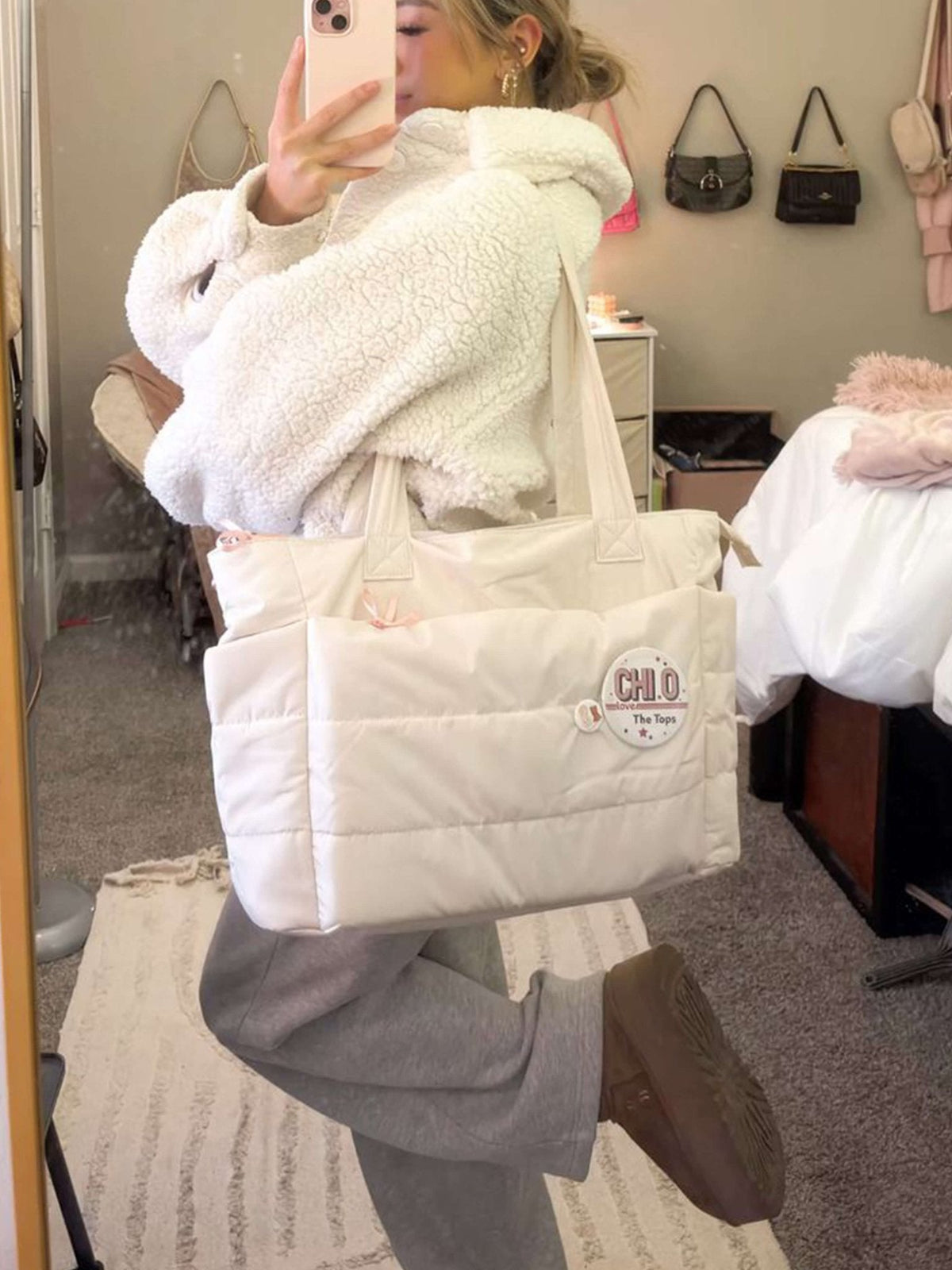 Women's Quilted Puffer Tote Bag – product view 10