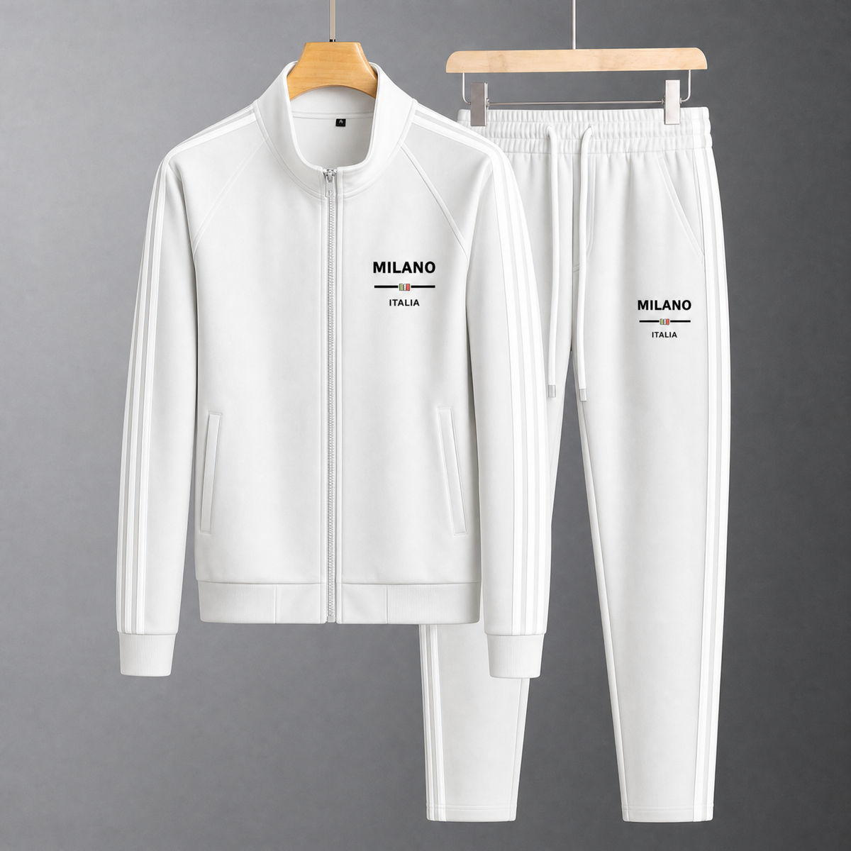 Men's Textured Zip-Front Tracksuit Set – product view | Hensley London