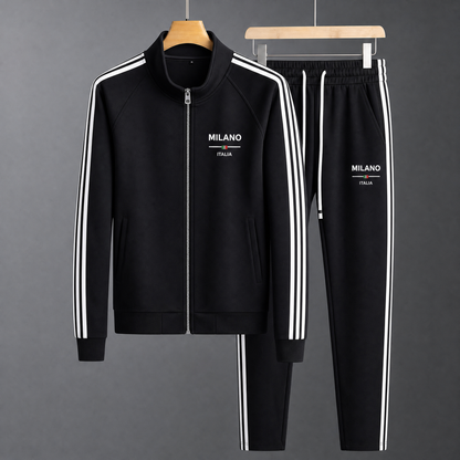 Men's Textured Zip-Front Tracksuit Set – product view | Hensley London