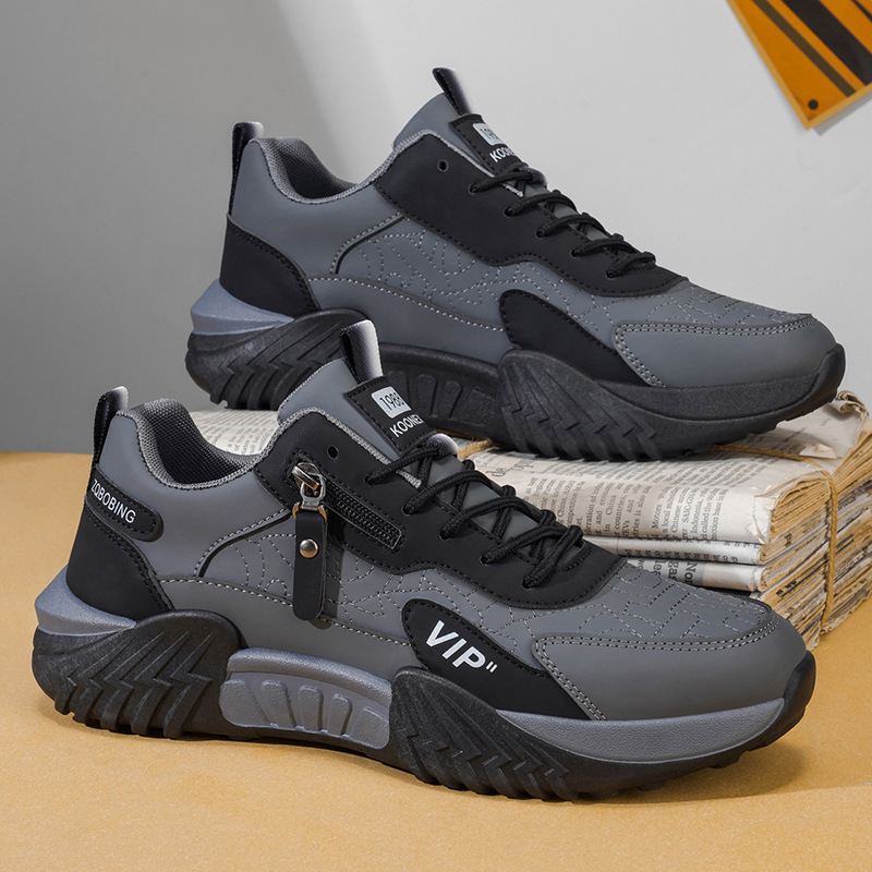 Men's Side-Zip Panelled Sneakers – product view | Hensley London