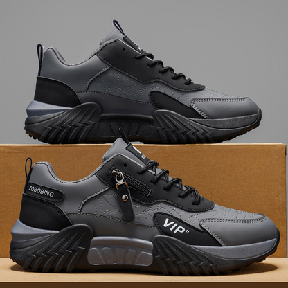 Men's Side-Zip Panelled Sneakers – product view | Hensley London