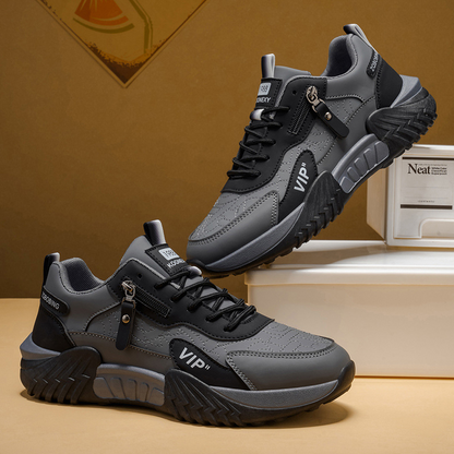 Men's Side-Zip Panelled Sneakers – product view | Hensley London