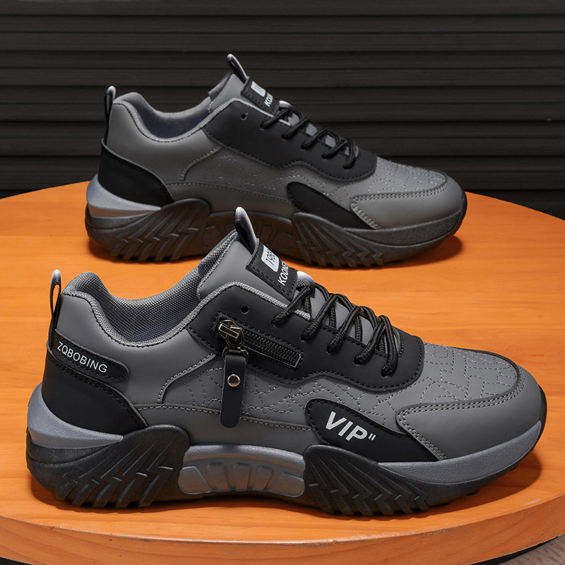 Men's Side-Zip Panelled Sneakers – product view | Hensley London