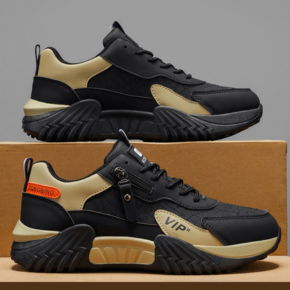 Men's Side-Zip Panelled Sneakers – product view | Hensley London