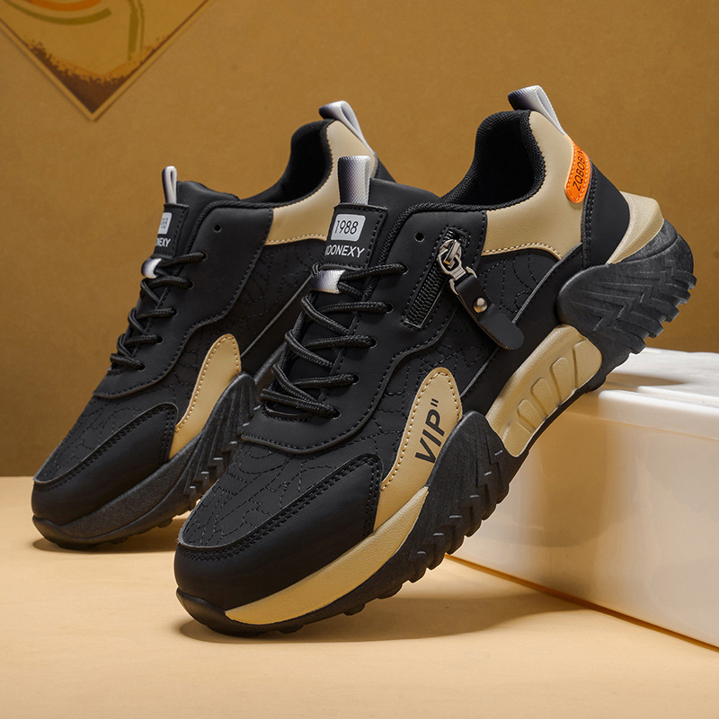 Men's Side-Zip Panelled Sneakers – product view | Hensley London