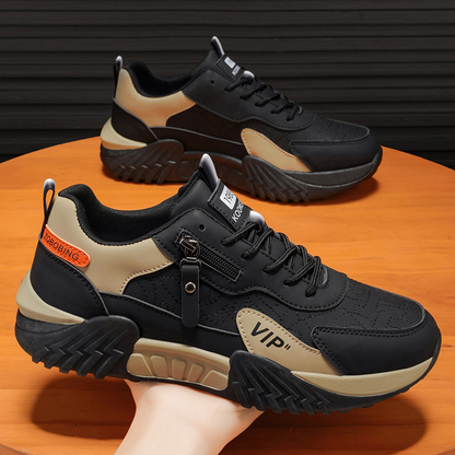 Men's Side-Zip Panelled Sneakers – product view | Hensley London