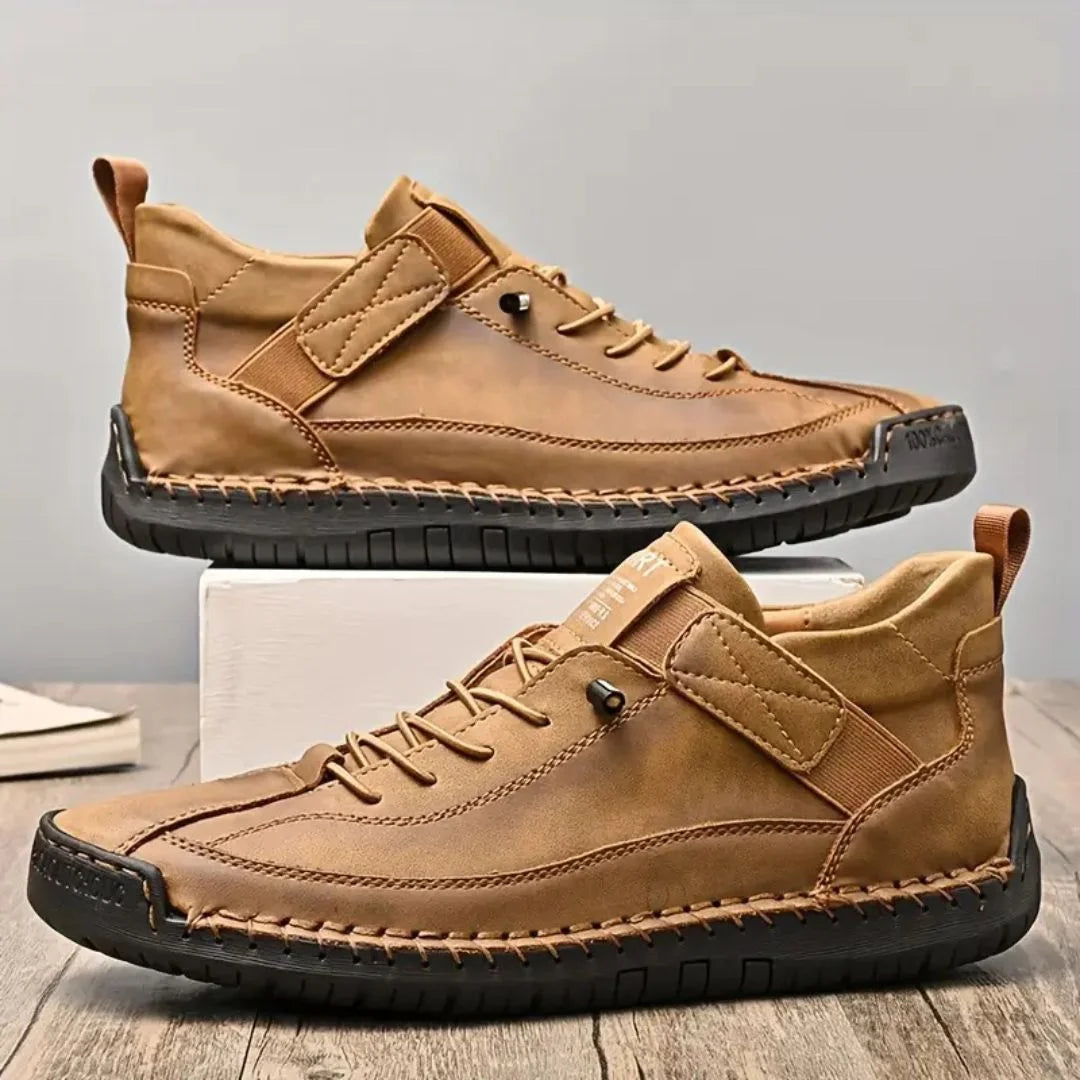 Men's Lace-Up Textured-Sole Sneakers – product view | Hensley London