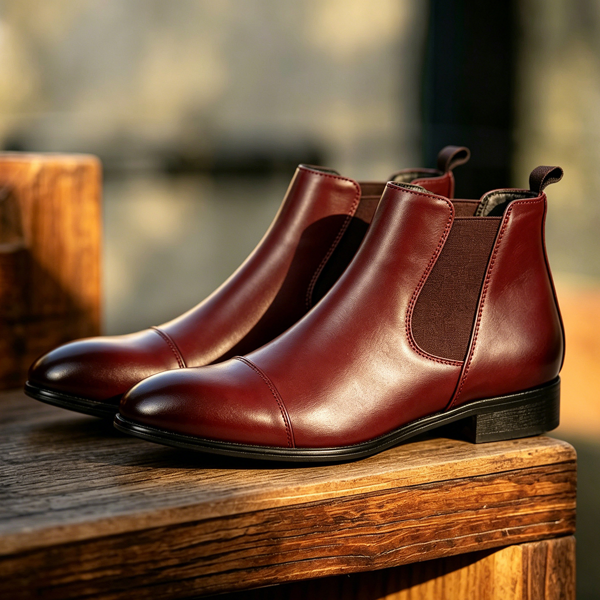 Men's Leather Chelsea Boots – Elastic Side Panels – Additional product view | Hensley London