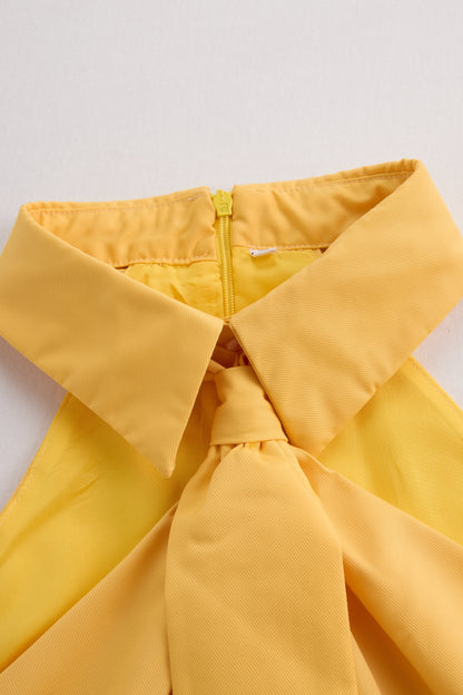 Women's Sleeveless Halter Tie-Neck Blouse – Additional product view | Hensley London