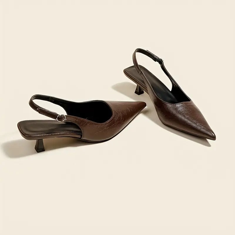 Women's Pointed-Toe Slingback Kitten Heels – Additional product view | Hensley London