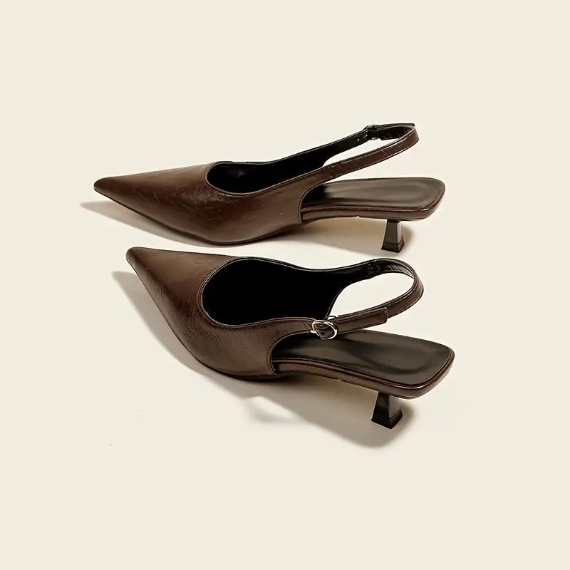 Women's Pointed-Toe Slingback Kitten Heels – Additional product view | Hensley London