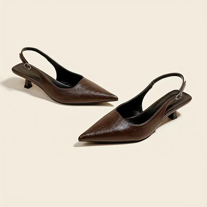 Women's Pointed-Toe Slingback Kitten Heels – Additional product view | Hensley London