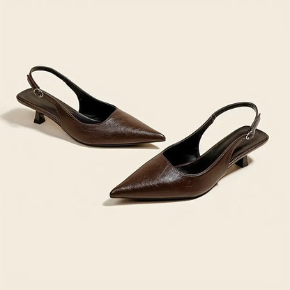 Women's Pointed-Toe Slingback Kitten Heels – Additional product view | Hensley London