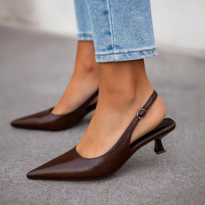 Women's Pointed-Toe Slingback Kitten Heels – Additional product view | Hensley London