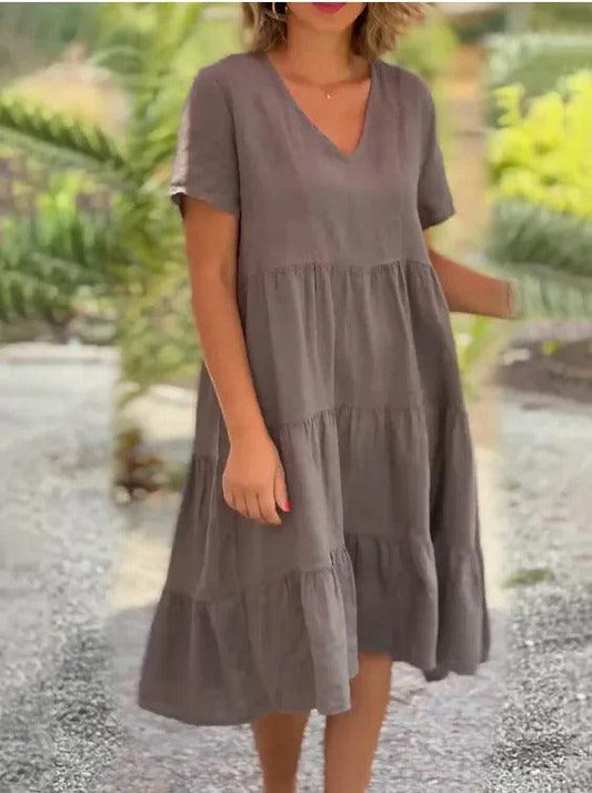 Women's Midi Dress Camel Lightweight Breathable 1